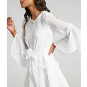 Showpo White Bell Sleeve Dress